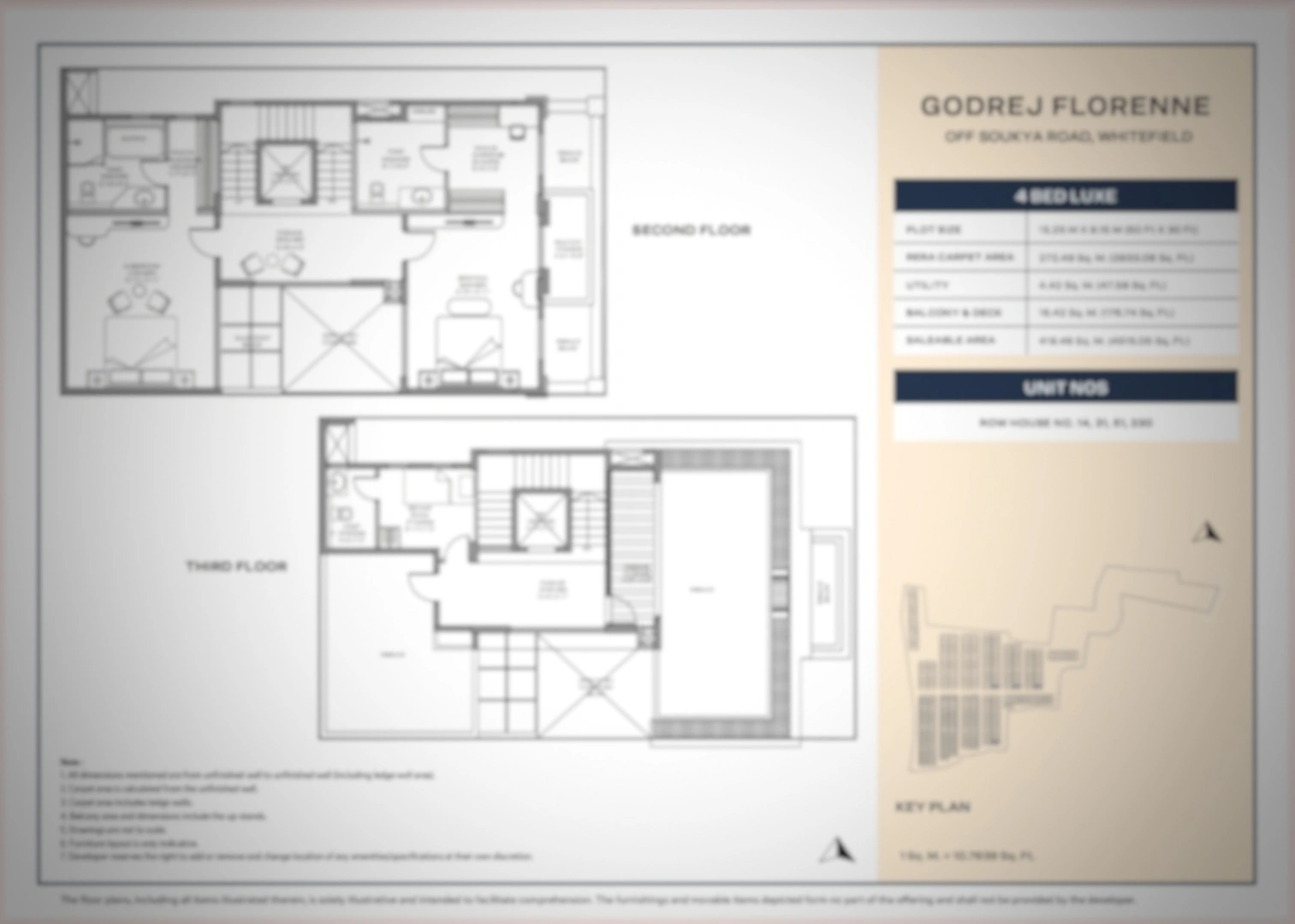 Godrej Florenne 4 Bed Luxe Second & Third Floor Plan