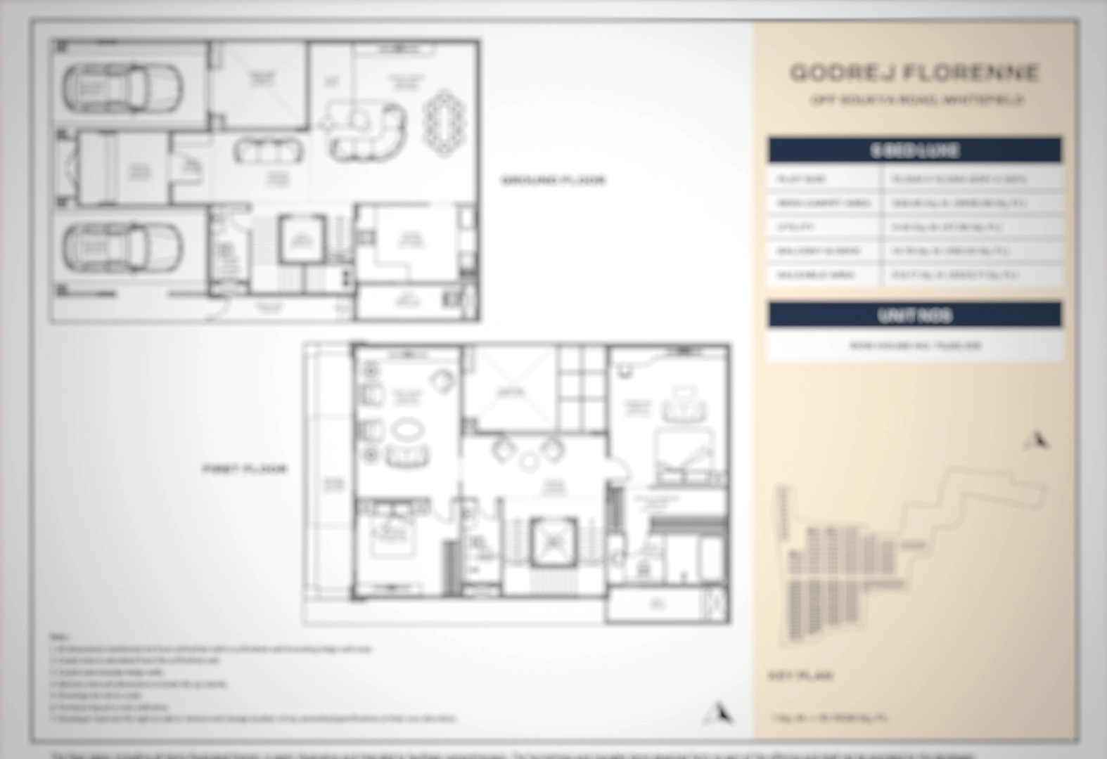 Godrej Florenne 5 Bed Luxe Ground & First Floor Plan